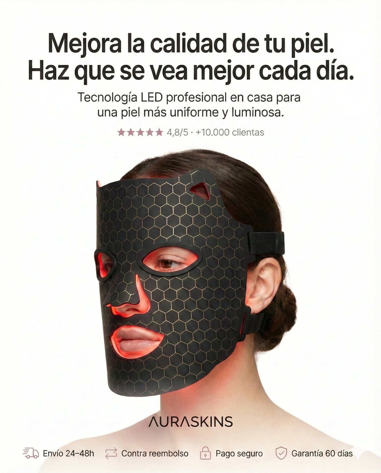 Mascara LED Profesional Anti-edad | Piel Rejuvenecida desde Casa